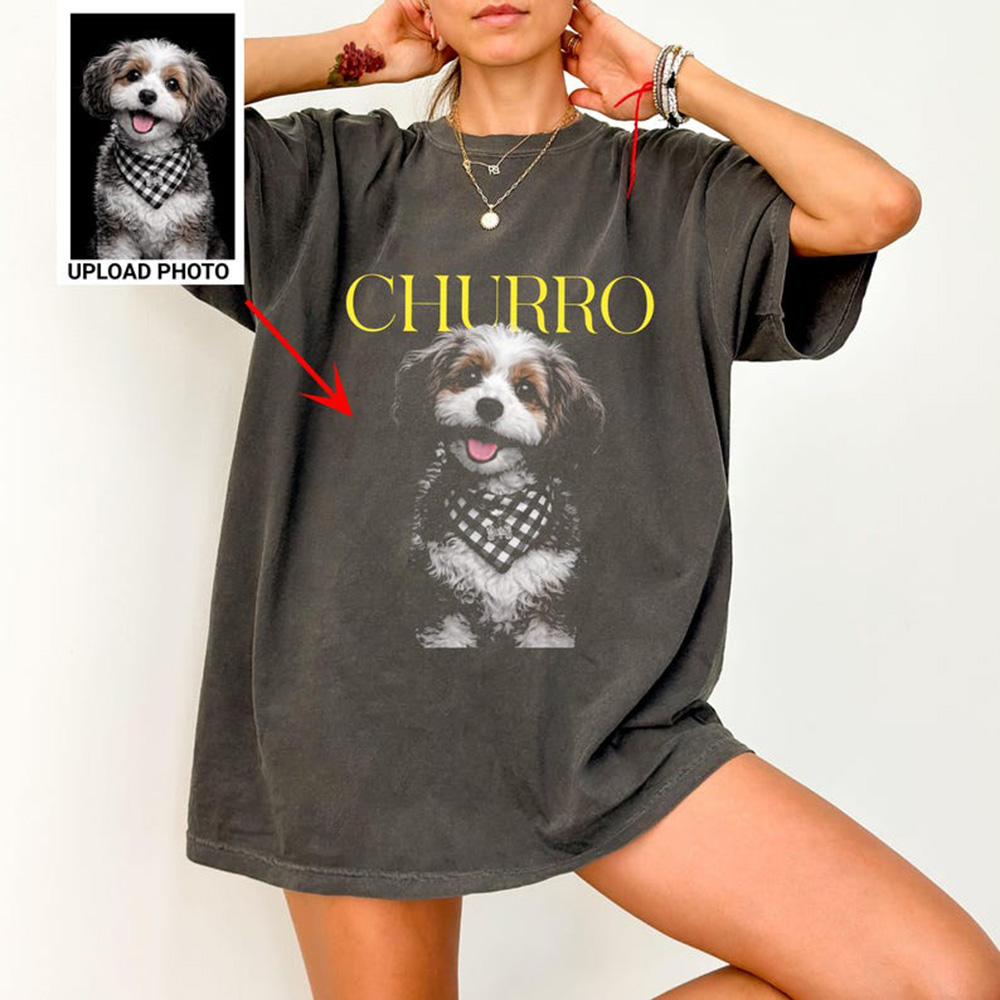 Pet Portrait Custom - Camiseta Personalizada con Retrato de Mascota,