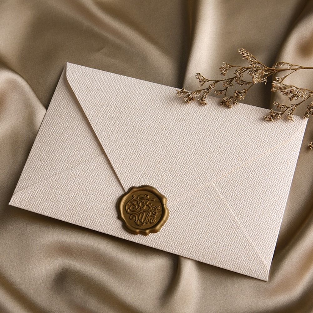 Wax Seal Letter Kit - Sobre Retro con textura de lino,
