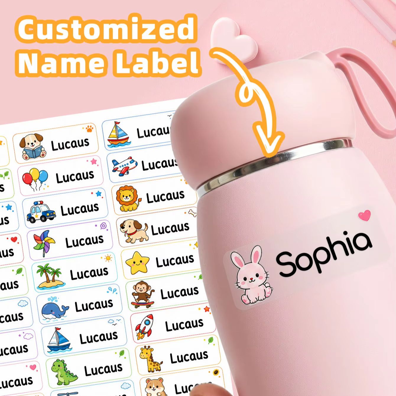 Personalised Candle Label - 1-500 pegatinas personalizadas con nombre de