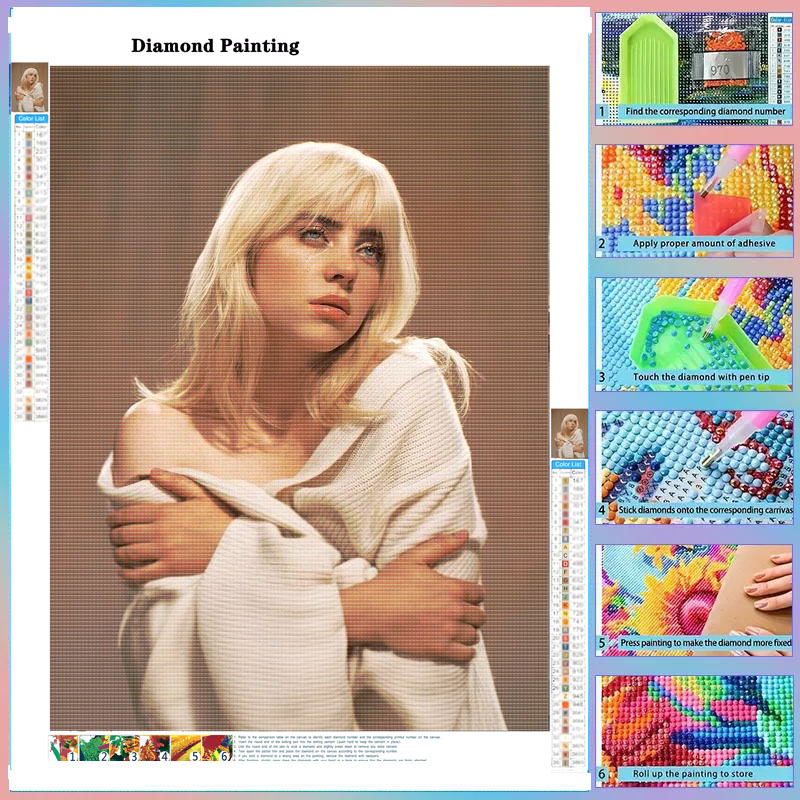 Photo Mosaic Print - Diy taladro completo b-billie pintura de