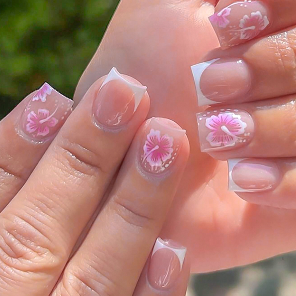 Pressed Flower Art - 24 Uds uñas postizas de flores