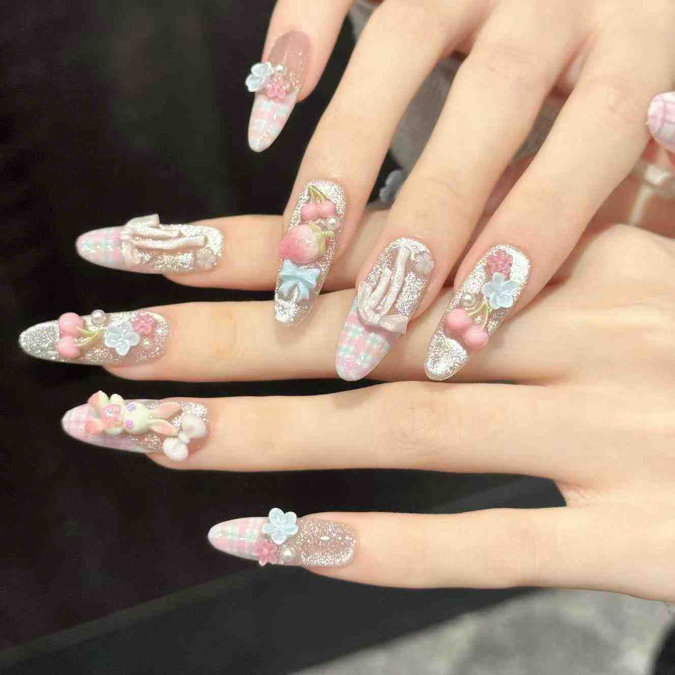 10 Uñas Postizas Ovaladas Hech - Pressed Flower Art reseña y precio