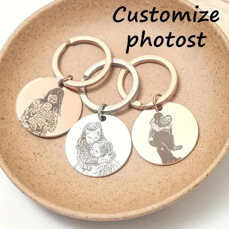 Llavero con retrato grabado pe - Initial Ring Custom reseña y precio