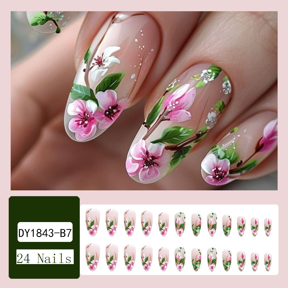 Juego de uñas postizas acrílic - Pressed Flower Art reseña y precio