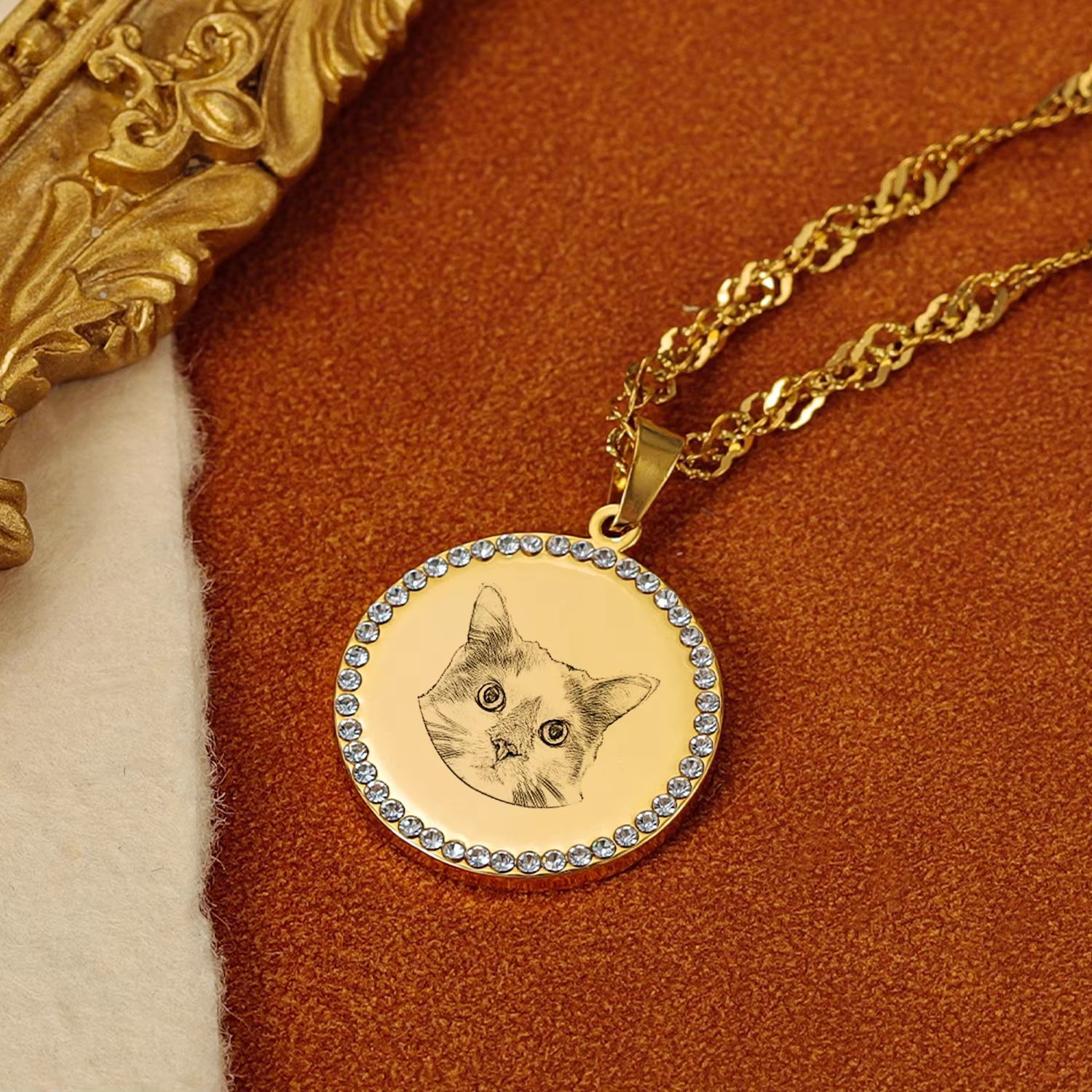 Collar con disco con foto grab - Pet Portrait Custom reseña y precio