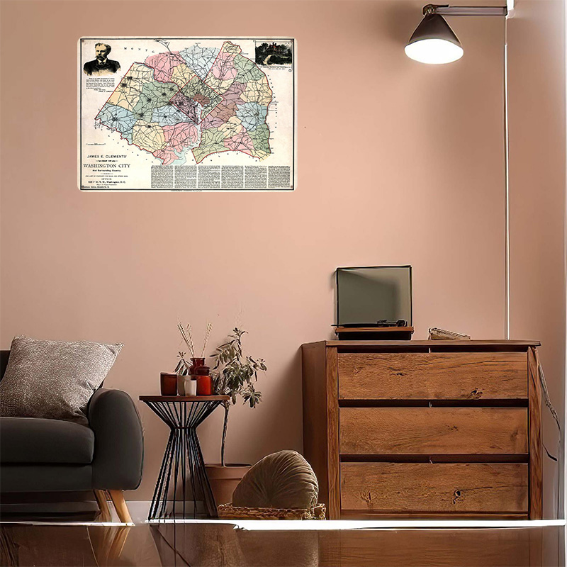 Mapa de la ciudad de Washingto - Custom Map Poster reseña y precio