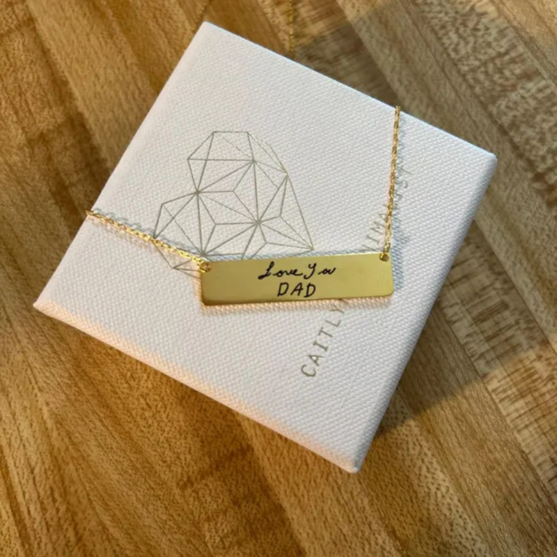 Collar con colgante de barra d - Handwriting Necklace Bar reseña y precio