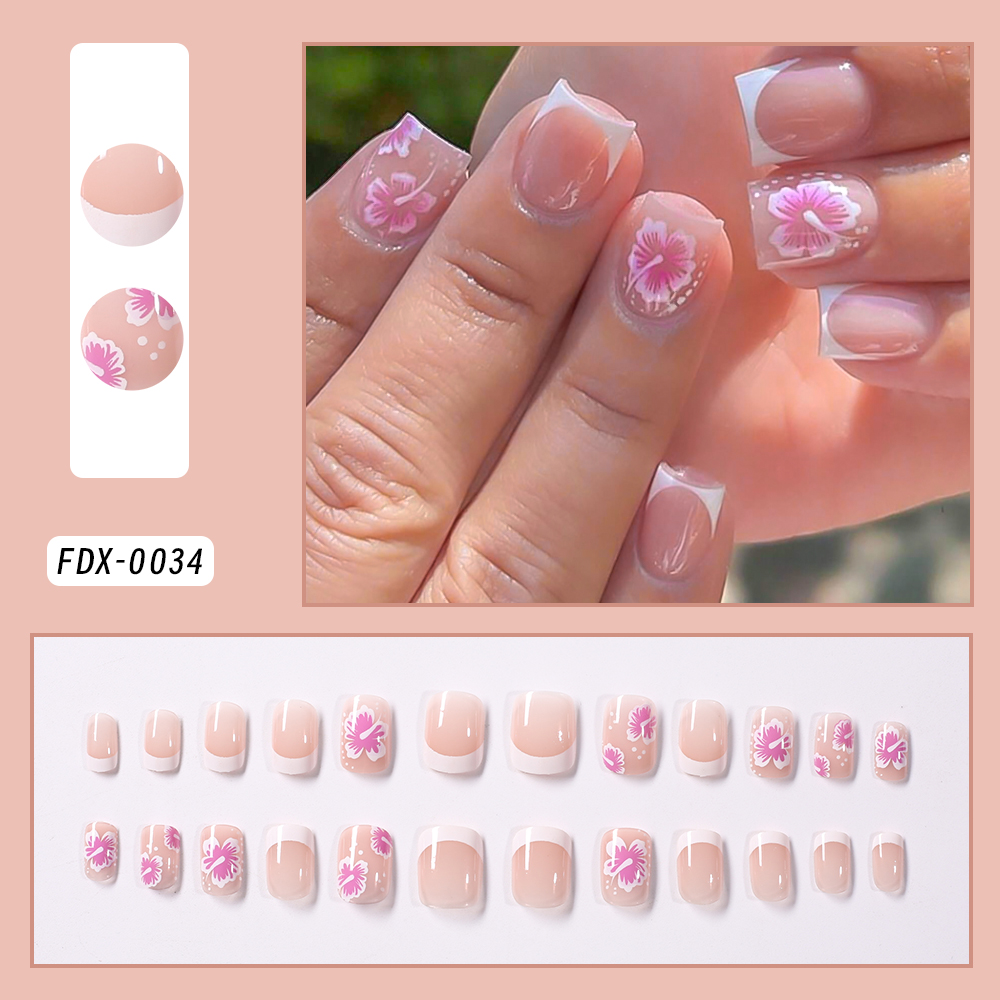 24 Uds uñas postizas de flores - Pressed Flower Art reseña y precio
